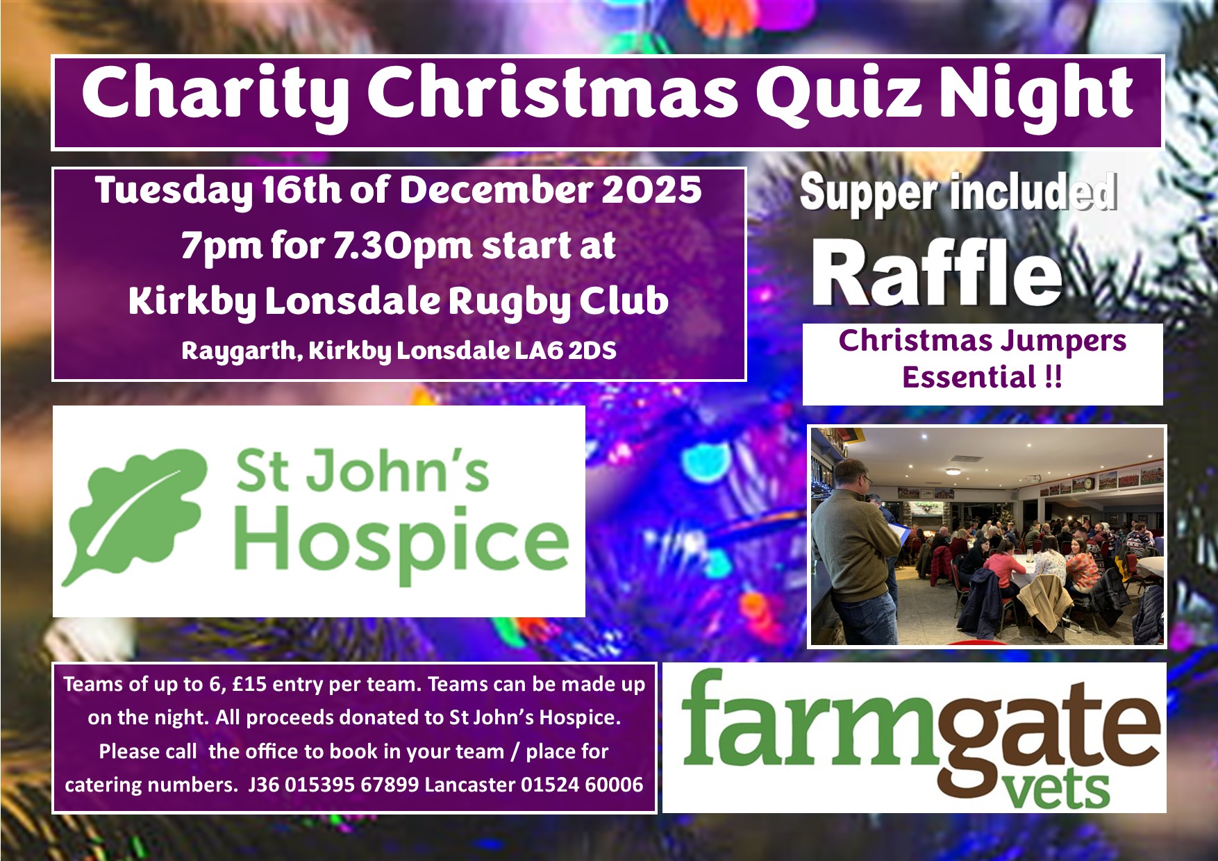 Charity Christmas Quiz Night for St John's Hospice